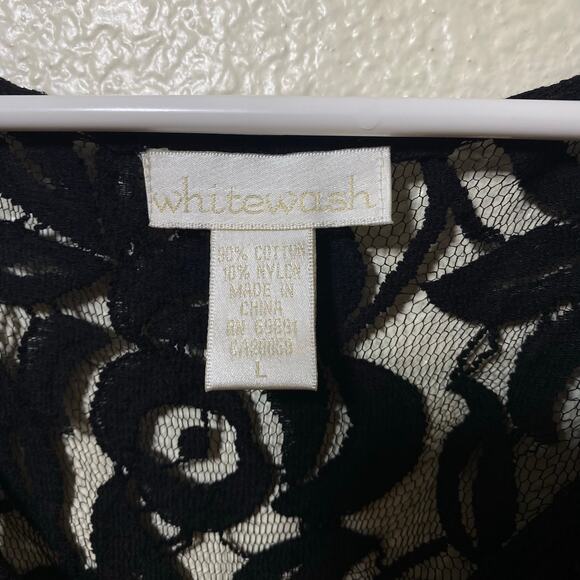 Whitewash Y2K Black Lace Empire Waist Velvet Tie Size Large Whimsygoth Witchy - Picture 4 of 4